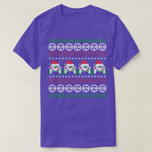 Spelkontroll Santa Hat Video Gaming Ugly Kristus T Shirt (Design framsida)