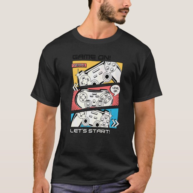 Spelkontrollen säger aldrig att spel över spelet p t shirt (Framsida)