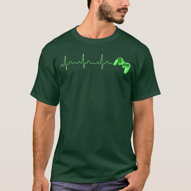 Spelkontrollens hjärtslagsflicka för beroende vide t shirt (Framsida)