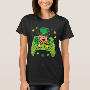 Spelkontroller Leprechaun St Patricks Day Spelare T Shirt