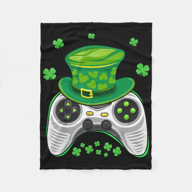 Spelkontroller Shamrock Gamer St Patricks D Fleecefilt (Framsidan)