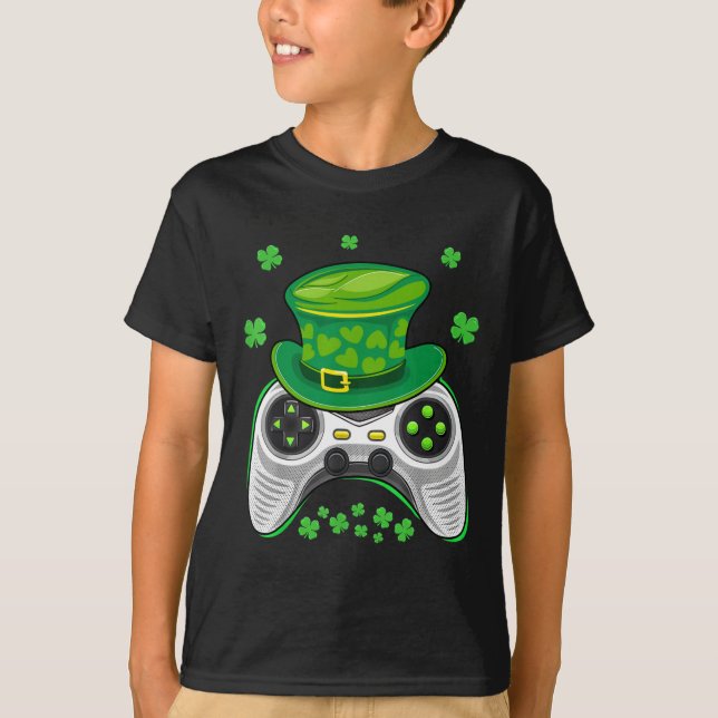 Spelkontroller Shamrock Spelare St Patricks D T Shirt (Framsida)