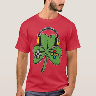 Spelkontroller St Patricks Day Shamrock Spelare I T Shirt