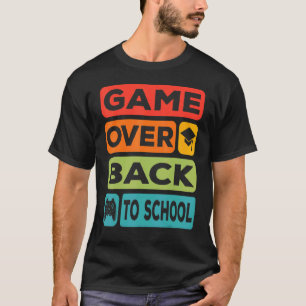 Spelkontur över Back to school-solnedgångskonsolen T Shirt