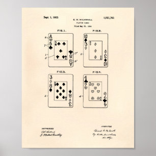 Spelkort 1925 Patent Art Old Peper Poster