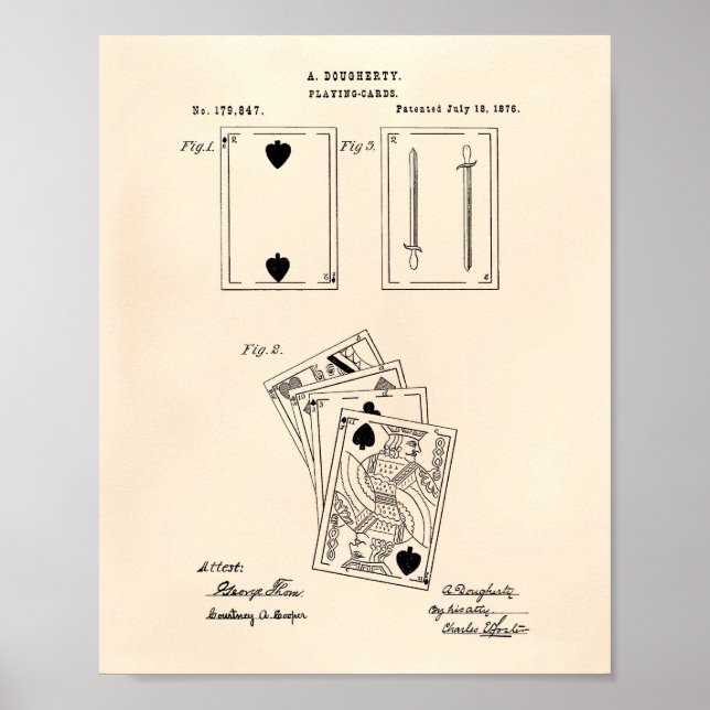Spelkort 1976 Patent Art Old Peper Poster (Framsidan)