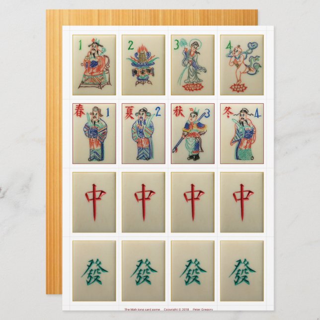 Spelkort (1) - Blommor, sjöar, drakar Inbjudningar (Fram/baksida)