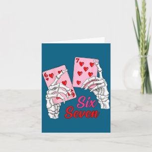 Spelkort 67 Valentine Skelett Hand Sex Sju Kort