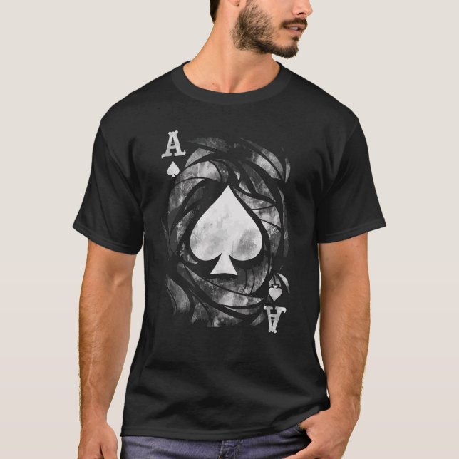 Spelkort Ace of Spades Dice Games Poker  T Shirt (Framsida)