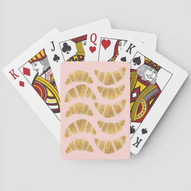 Spelkort: Croissant Rose Akvarell  Casinokort (Baksidan)