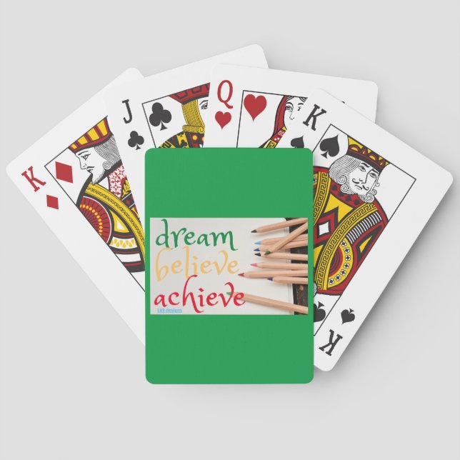 Spelkort "DREAM, BELIEVE..." (Baksidan)