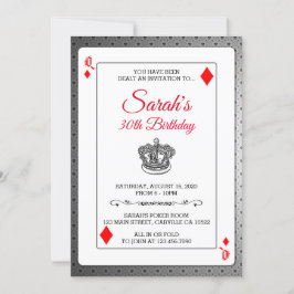 Spelkort drottning av diamanter födelsedagen Inbju Inbjudningar