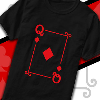Spelkort, drottning Diamonds Card Queen T Shirt