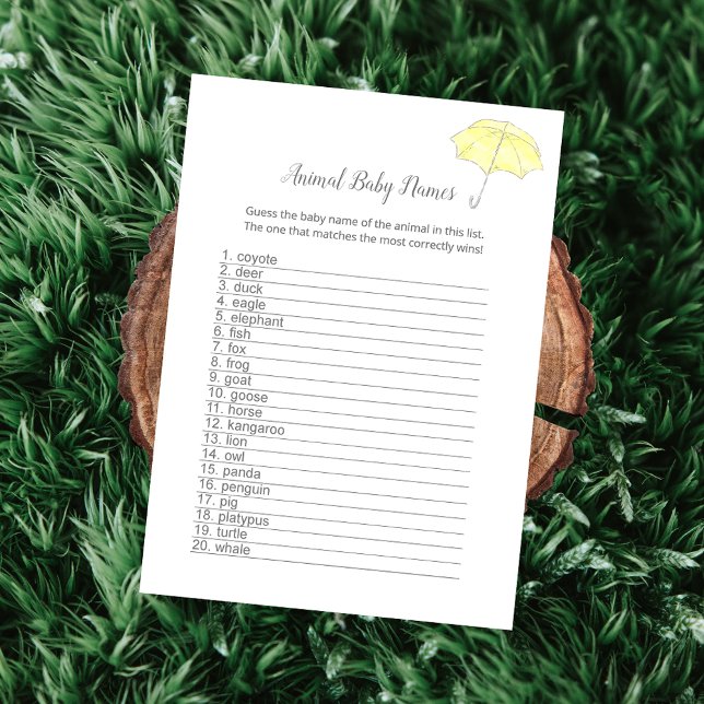 Spelkort för animerad Barn namn Baby Sprinkle Show (Skapare uppladdad)