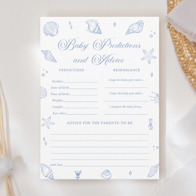 Spelkort för Baby-förutsägelser för kustbabyskor Inbjudningar (Skapare uppladdad)