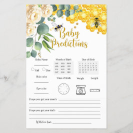 Spelkort för Bee Baby-förutsägelser Flygblad