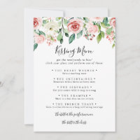 Spelkort för elegant Daety Bröllop Kissing Menu