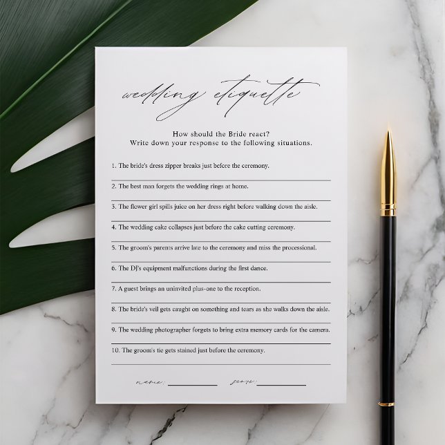 Spelkort för elegant Etiquette 911 Möhippa Inbjudningar (Skapare uppladdad)