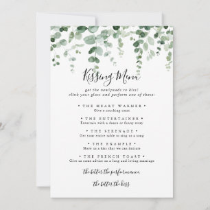Spelkort för Eucalyptus Bröllop Kissing Menu