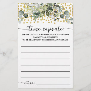 Spelkort för Eucalyptus Guld Time Capsule Advice Flygblad