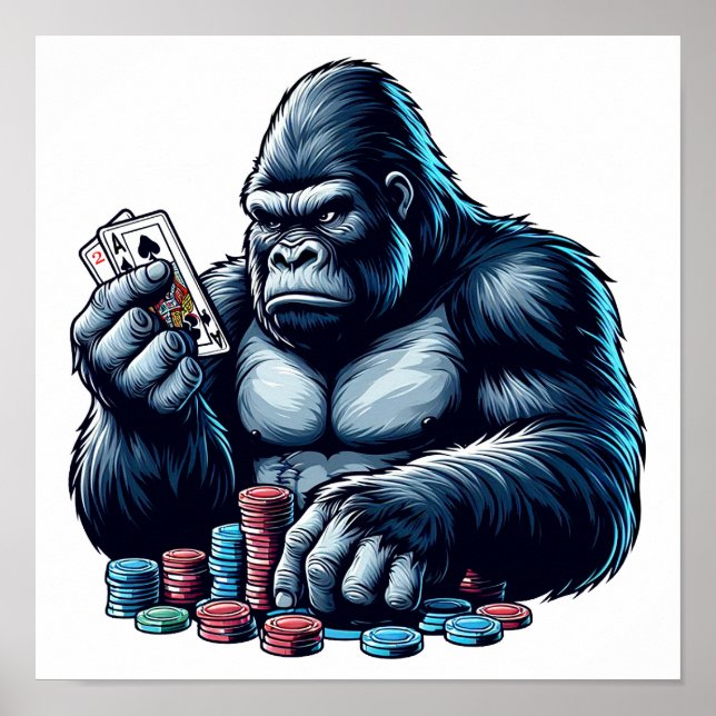 Spelkort för gorillapa poker-spelkasino poster (Framsidan)