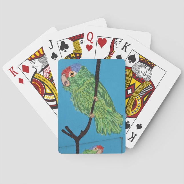 Spelkort för grönt parrot (Baksidan)
