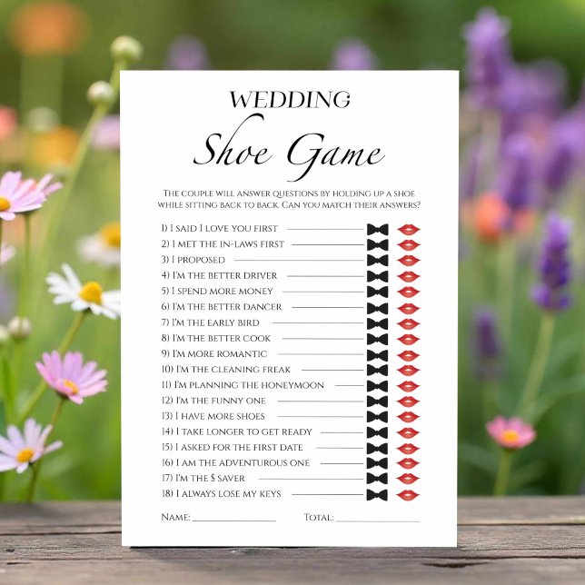 Spelkort för minimal Möhippa i Bröllop-skon Inbjudningar (Skapare uppladdad)