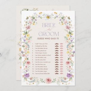 Spelkort för Möhippa av vildblomma eller groom Inbjudningar