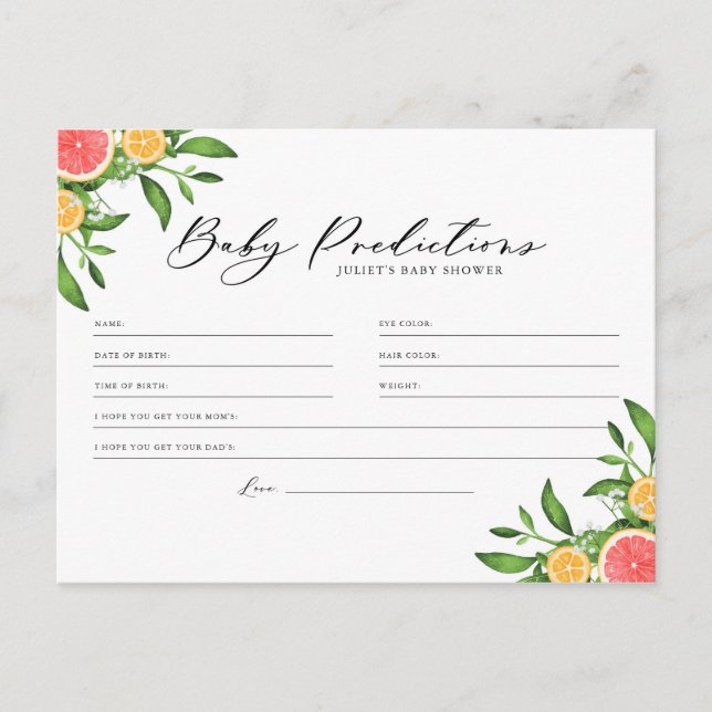 Spelkort för orangar och Baby-förutsägelser Vykort (Framsida)