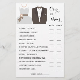 Spelkort för över- eller under Par Flygblad