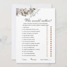 Spelkort för redigerbara frågor, Rustic Möhippa Inbjudningar