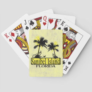 Spelkort för Sanibel Island Florida handflatan trä