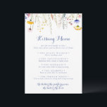 Spelkort för Wildblomma Bröllop Kissing-meny<br><div class="desc">Det här vildblomman bröllop kyssande menykortet är perfekt för en rustisk bröllopsmottagning. Utformningen har grönt,  gult,  lila,  blå vattenfärgsfärgade skuggblommor.</div>