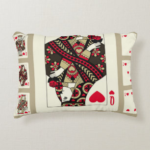 Spelkort från Hearts kostym i vintage stil. Ori Prydnadskudde