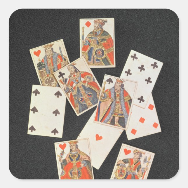 Spelkort Fyrkantigt Klistermärke (Framsida)