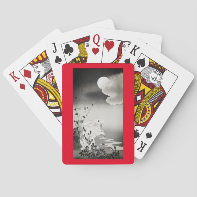 SPELKORT JAPANESE RABBIT OCH MÅNE (Baksidan)