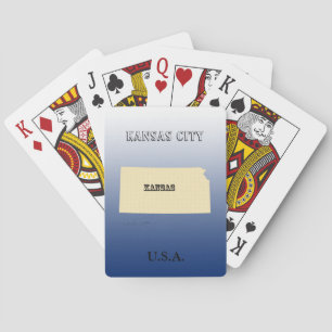 Spelkort - Kansas State Karta med City
