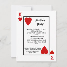 Spelkort King Hearts Födelsedagsfest Inbjudan