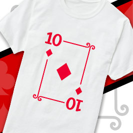 Spelkort kostar tio kort 10 av diamanter t shirt