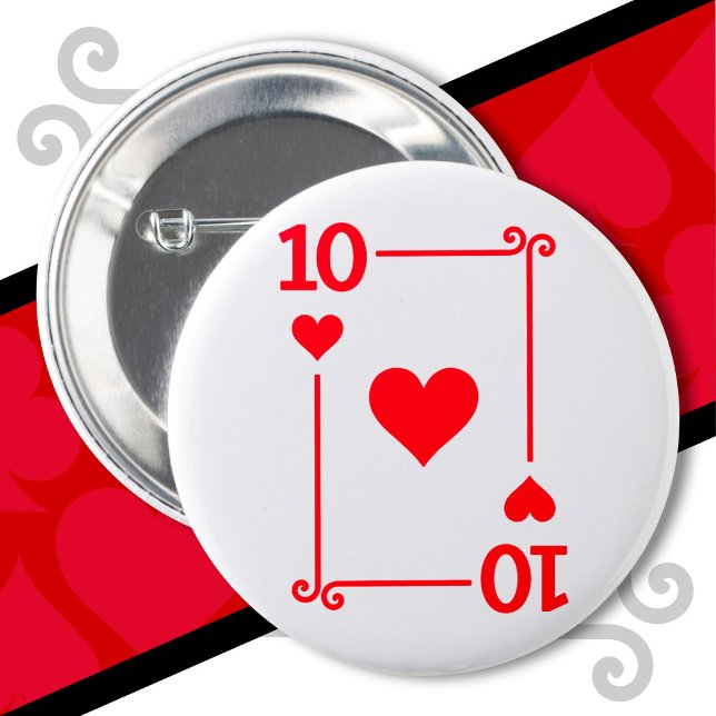 Spelkort kostar tio kort 10 av hjärtan knapp (Skapare uppladdad)