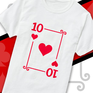 Spelkort kostar tio kort 10 av hjärtan t shirt