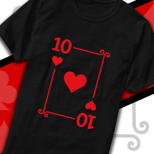 Spelkort kostar tio kort 10 av hjärtan t shirt