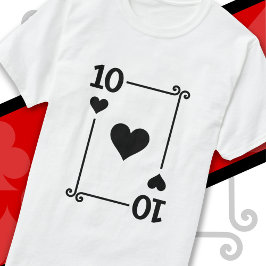 Spelkort kostar tio kort 10 av hjärtan t shirt