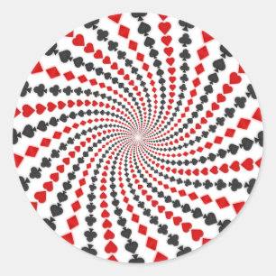 Spelkort Kostym Spiral: Runt Klistermärke