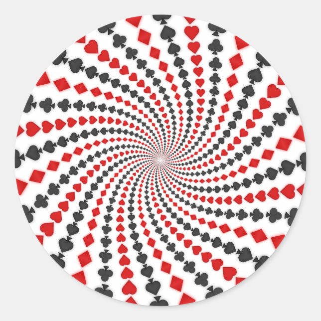 Spelkort Kostym Spiral: Runt Klistermärke (Framsida)