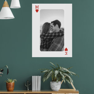 Spelkort Kuppelfoto Romantiskt Kärlekshjärta Prese Poster