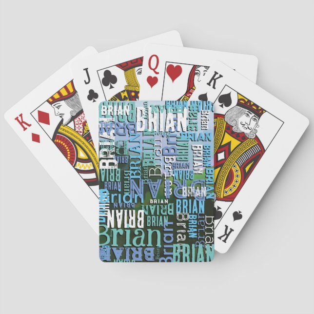 Spelkort med det blå anpassade namnet Mönster (Baksidan)