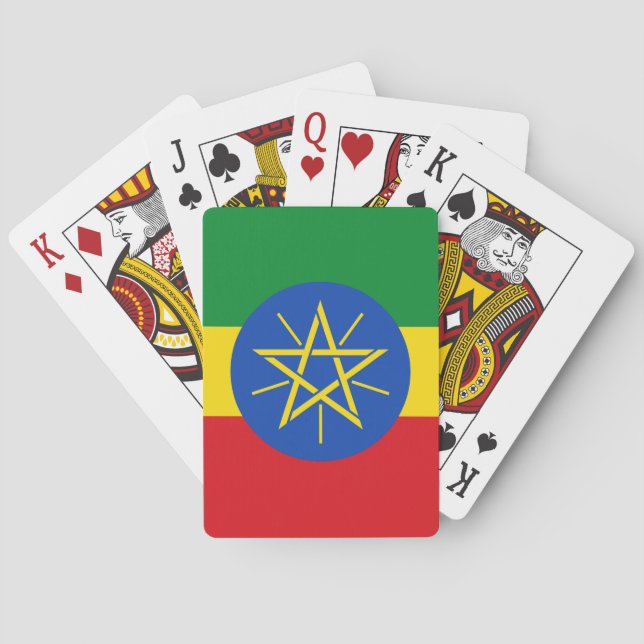 Spelkort med Etiopiens flagga (Baksidan)