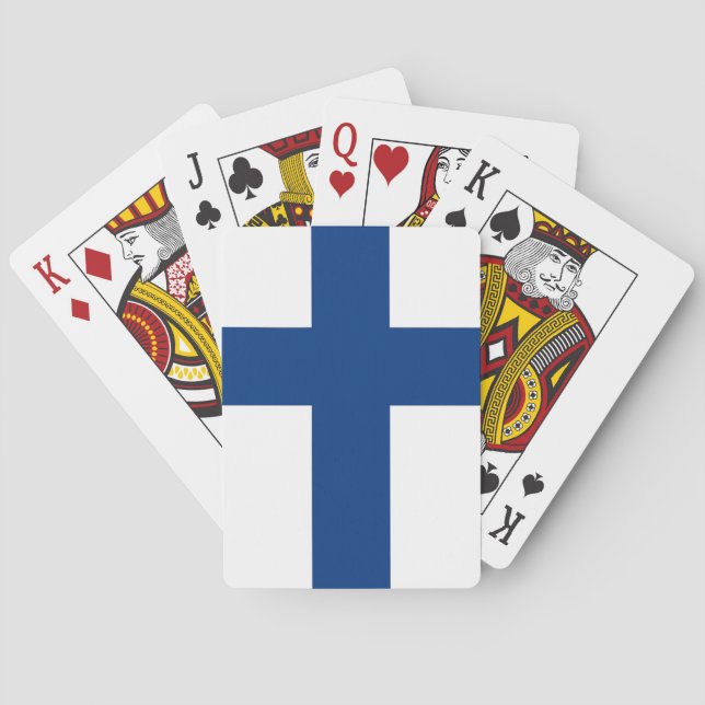 Spelkort med Finlands flagga (Baksidan)