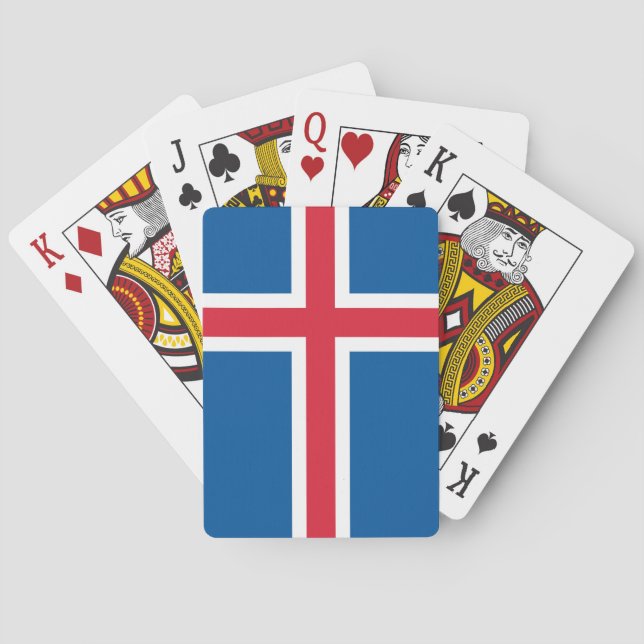 Spelkort med Islands flagga (Baksidan)
